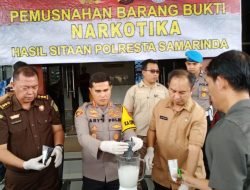Polresta Samarinda Musnahkan 1,7 Kilogram Sabu, Hasil Sitaan dari Tiga Tersangka